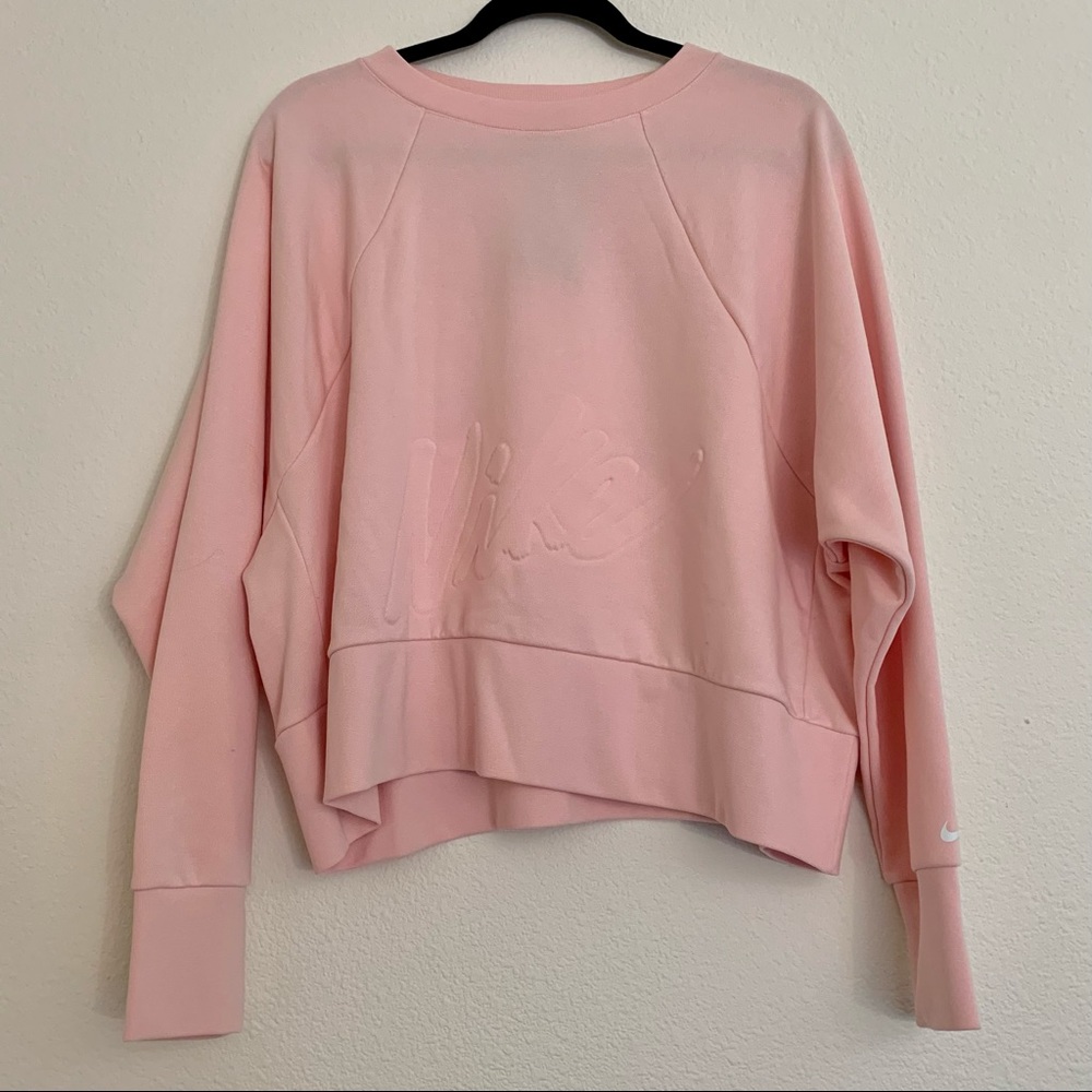 Nike Pink Embossed Boxy Crewneck